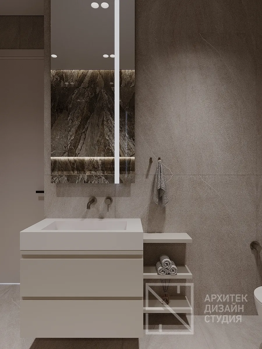 Дизайн интерьера квартиры в г. Абакан по ул. Авиаторов 1В/2 - Ванная - Фото 5